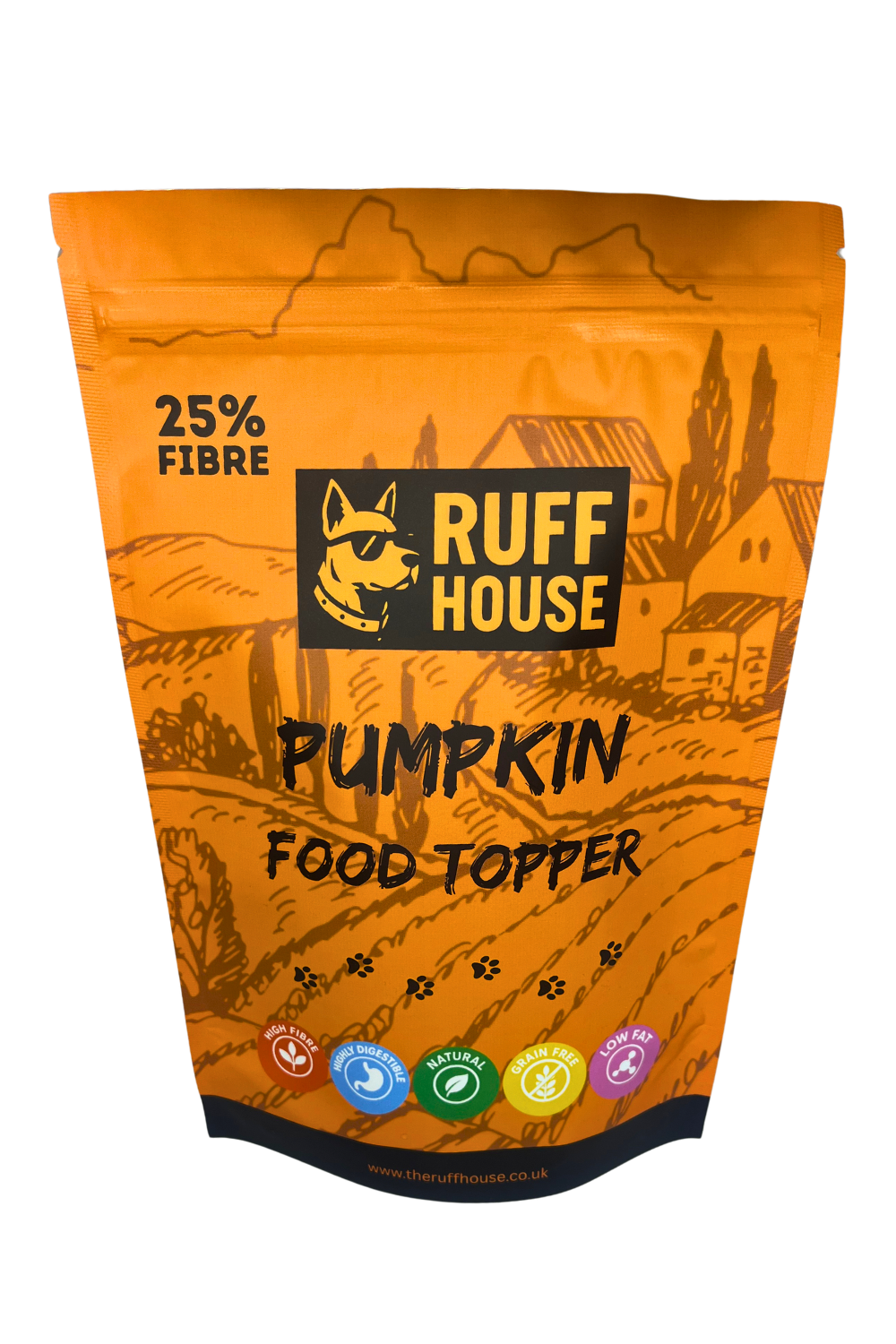 Ruffhouse Pumpkin Dog Food Topper – Natural High Fibre Digestion Support – 100% Pumpkin Powder (200g)