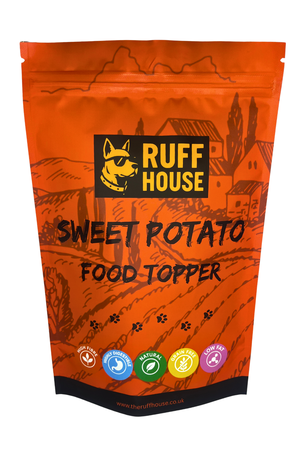 Ruffhouse Sweet Potato Dog Food Topper – Gentle High‑Fibre Digestion Support – 100% Sweet Potato Powder (200g)